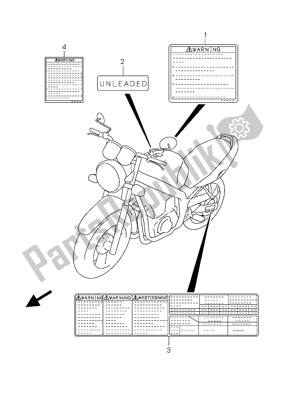 Alle onderdelen voor de Etiket van de Suzuki GS 500 EF 2005