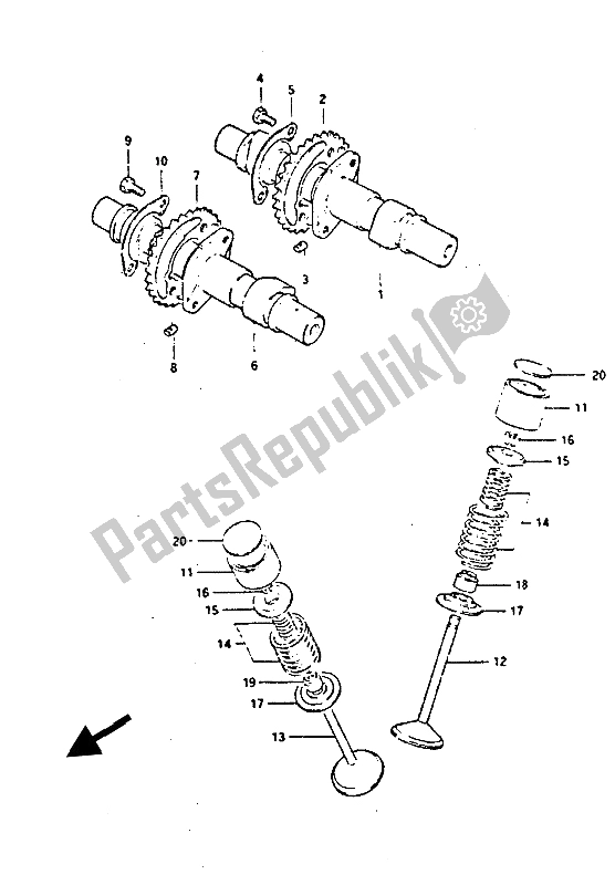 Tutte le parti per il Valvola del Suzuki GS 450 ES 1987