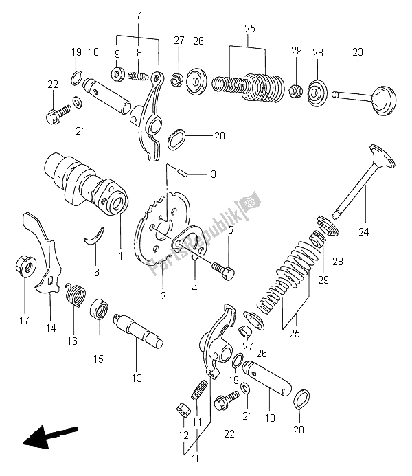 Tutte le parti per il Albero A Camme E Valvola del Suzuki LT F 300F Kingquad 4X4 2000