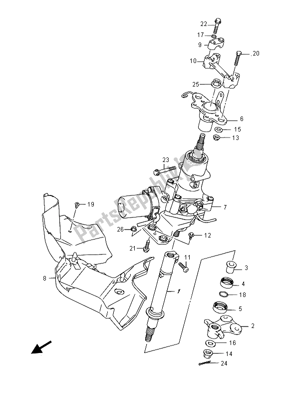 Toutes les pièces pour le Arbre De Direction du Suzuki LT A 750 Xpvzv Kingquad AXI 4X4 2015