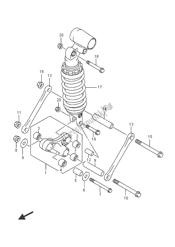 Todas las partes para Palanca De Amortiguación Trasera (gsx1300ra E19) de Suzuki GSX 1300 RA Hayabusa 2016