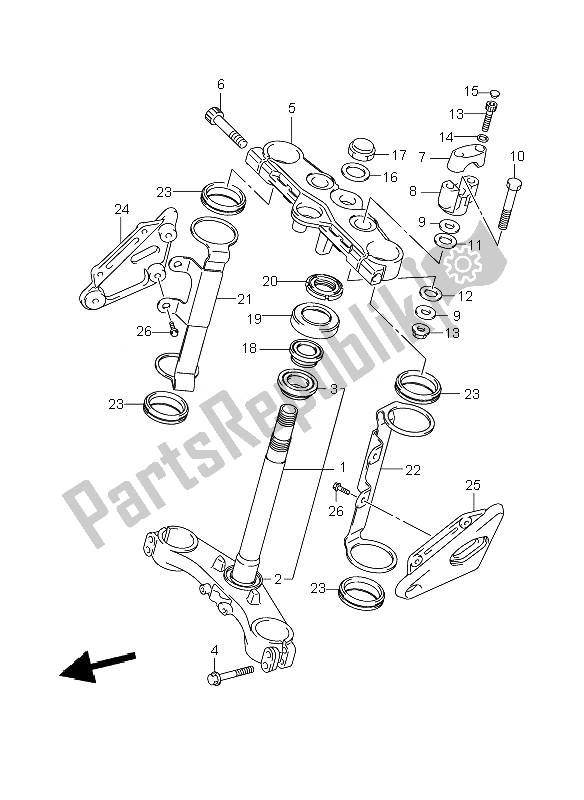 Tutte le parti per il Gambo Dello Sterzo (gsf1250-a) del Suzuki GSF 1250 Nsnasa Bandit 2007