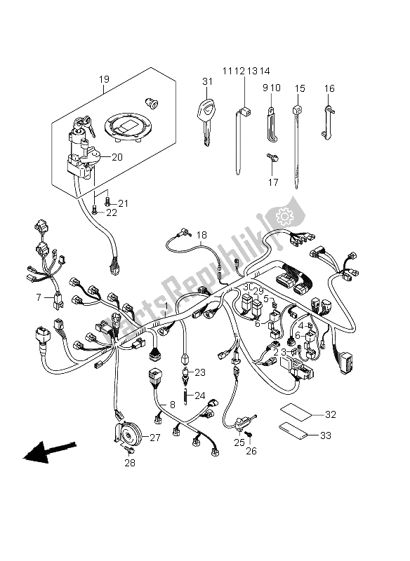 All parts for the Wiring Harness (gsf1250sa) of the Suzuki GSF 1250 Nsnasa Bandit 2008