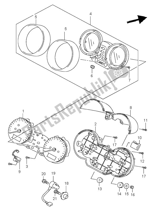 Todas las partes para Velocímetro (gsf1200s) de Suzuki GSF 1200 NS Bandit 2001
