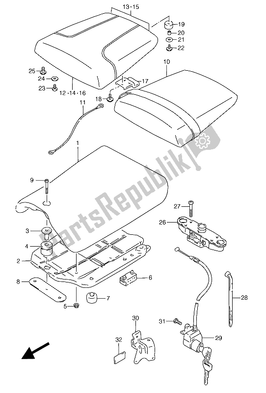 Alle onderdelen voor de Stoel van de Suzuki RGV 250 1992