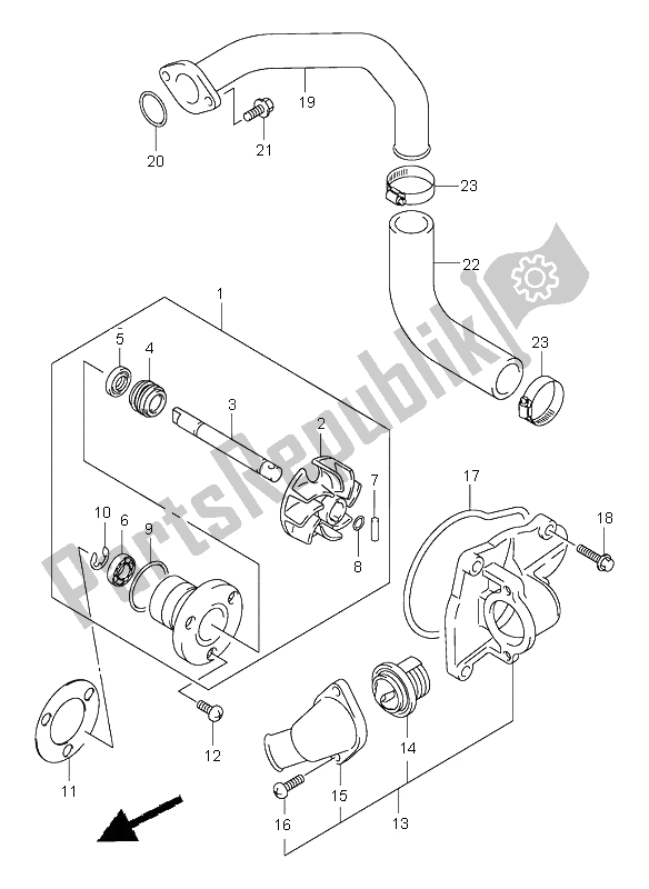 Todas las partes para Bomba De Agua de Suzuki VL 800 Volusia 2002