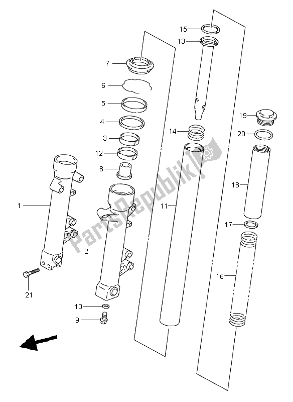 Wszystkie części do Amortyzator Przedniego Widelca Suzuki SV 650 NS 2000