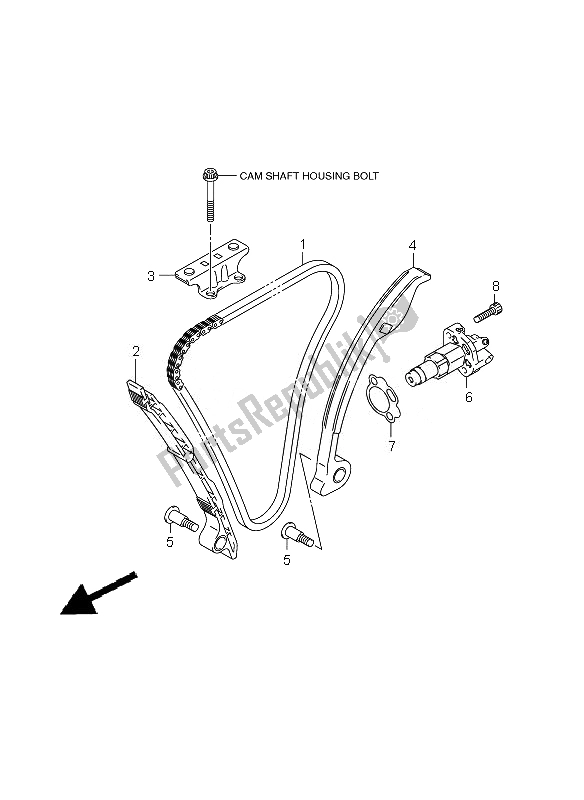 All parts for the Cam Chain of the Suzuki GSX R 600 2010