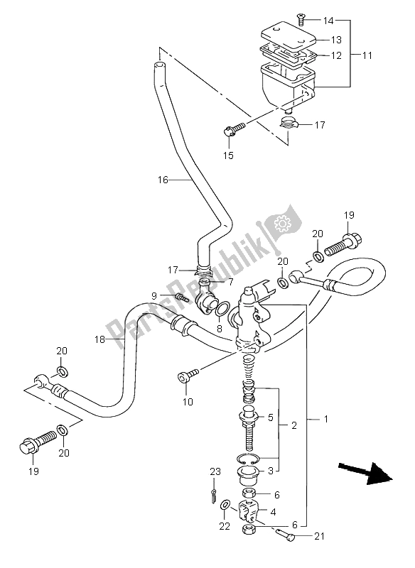 Tutte le parti per il Pompa Freno Posteriore del Suzuki GSX 750 1998