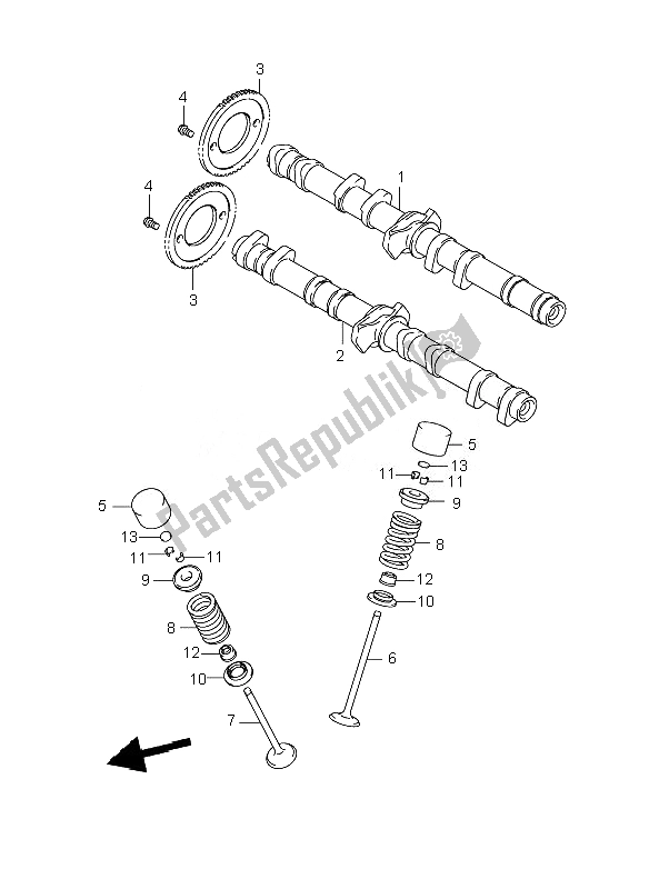 All parts for the Camshaft & Valve of the Suzuki GSF 650 Nsnasa Bandit 2007