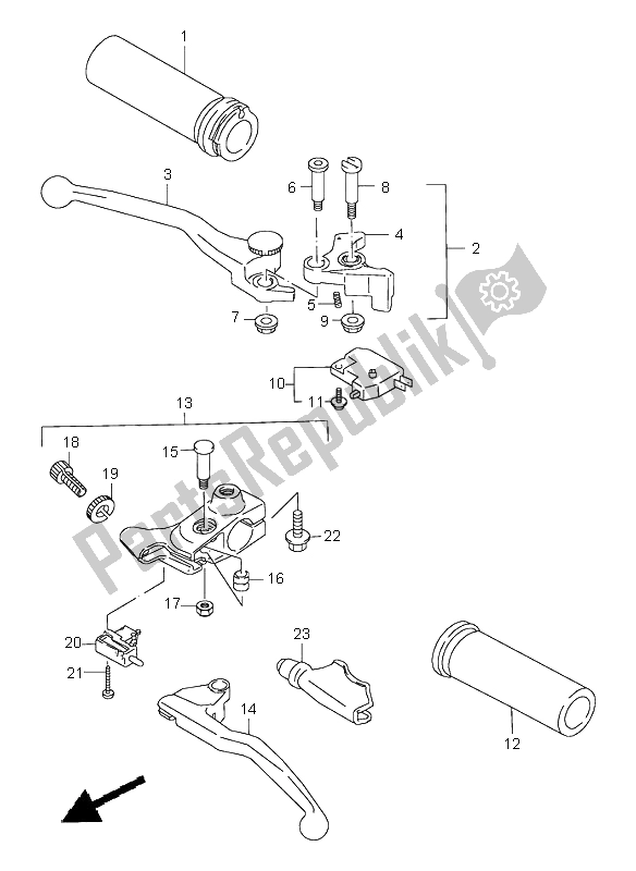 Todas las partes para Palanca De La Manija de Suzuki VZ 800 Marauder 1999