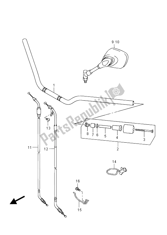 All parts for the Handlebar (gsf650ua) of the Suzuki GSF 650 Sasa Bandit 2012