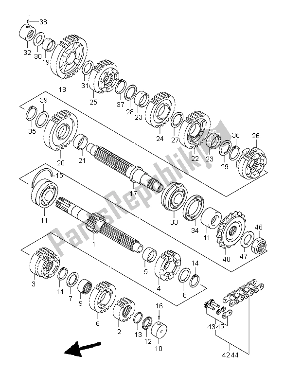 All parts for the Transmission of the Suzuki GSX 1300R Hayabusa 1999