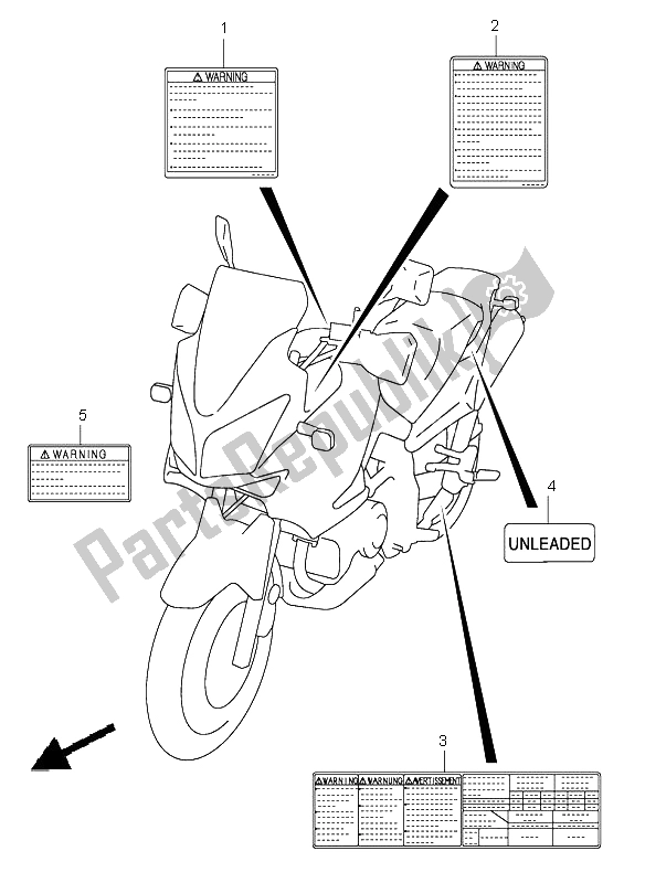 Toutes les pièces pour le étiquette du Suzuki DL 1000 V Strom 2004