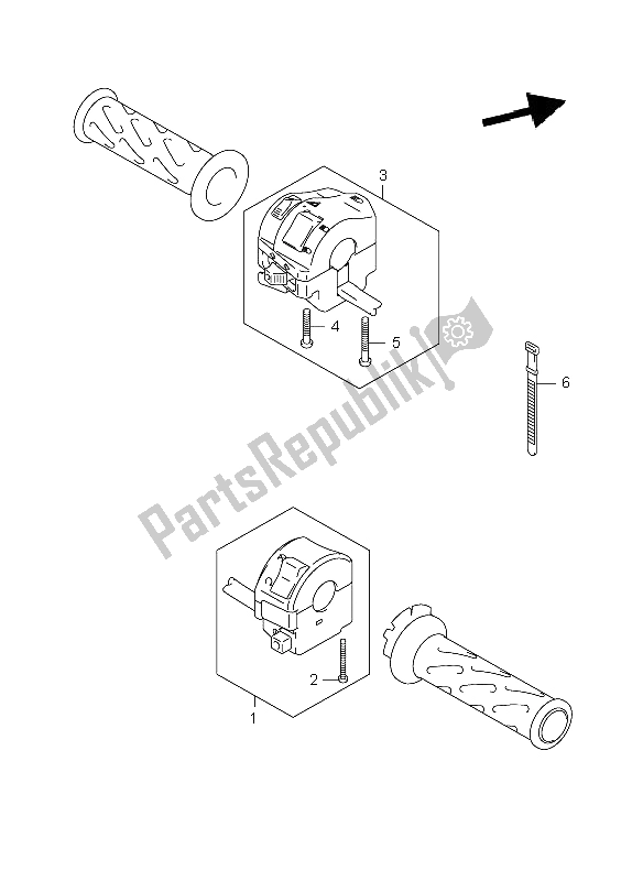 All parts for the Handle Switch of the Suzuki DL 1000 V Strom 2009