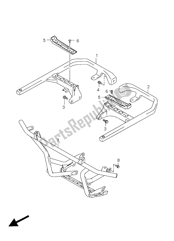 All parts for the Footrest of the Suzuki LT A 750 XZ Kingquad AXI 4X4 2009