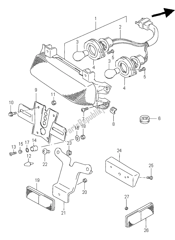 Tutte le parti per il Lampada Di Coda del Suzuki GSX R 1100W 1997