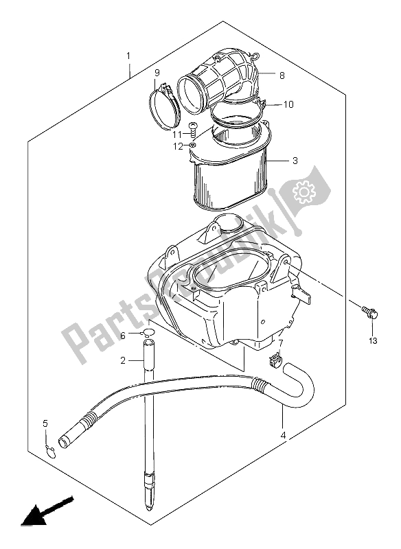 Toutes les pièces pour le Filtre à Air (arrière) du Suzuki VS 800 Intruder 2002