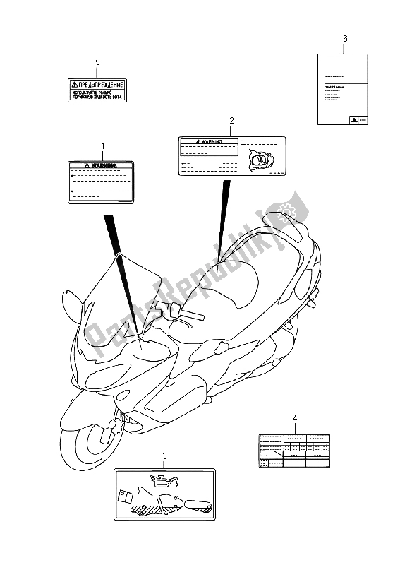 All parts for the Label (an650z) of the Suzuki AN 650Z Burgman Executive 2015