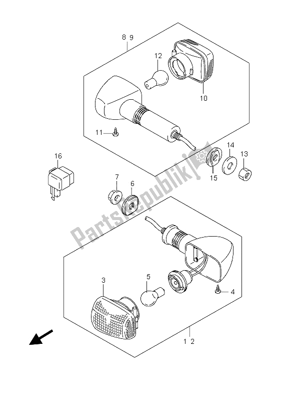 Todas as partes de Lâmpada De Sinalização (gs500f-fu) do Suzuki GS 500 EF 2006