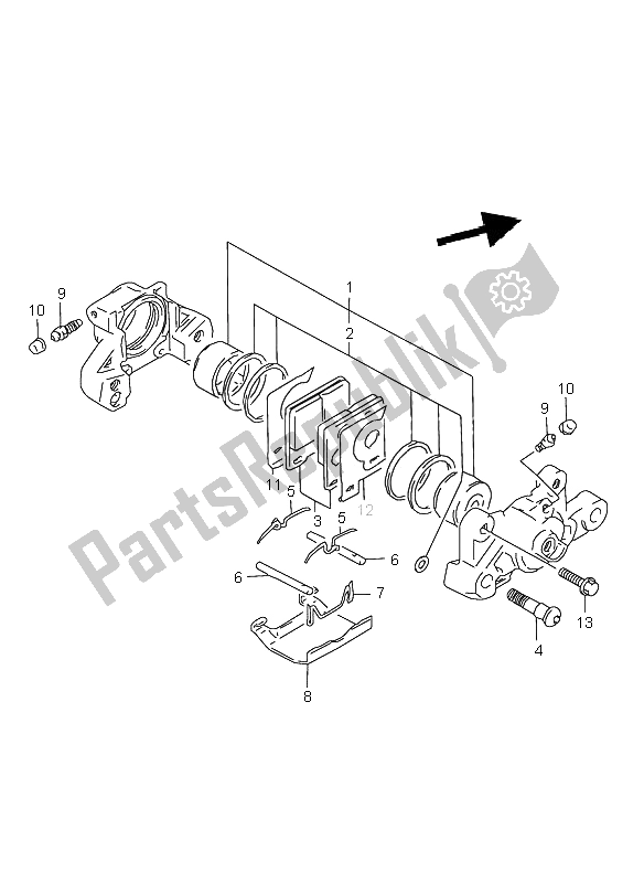 Tutte le parti per il Pinza Posteriore del Suzuki GSX 750 2000