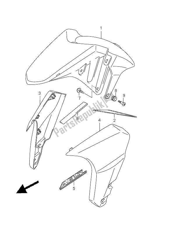 Todas las partes para Guardabarros Delantero (con Abs) de Suzuki GSX 1300 BKA B King 2010