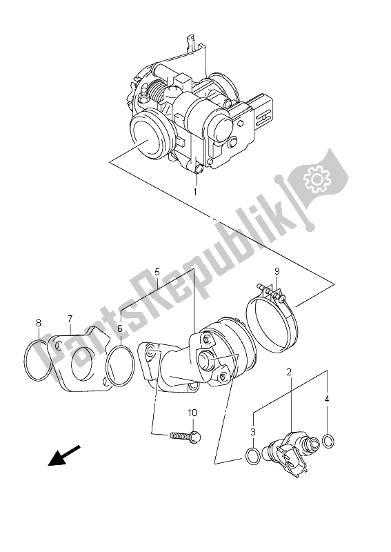 All parts for the Throttle Body of the Suzuki UX 150 Sixteen 2008