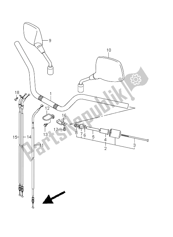 Toutes les pièces pour le Guidon (dl650 E19) du Suzuki DL 650A V Strom 2011