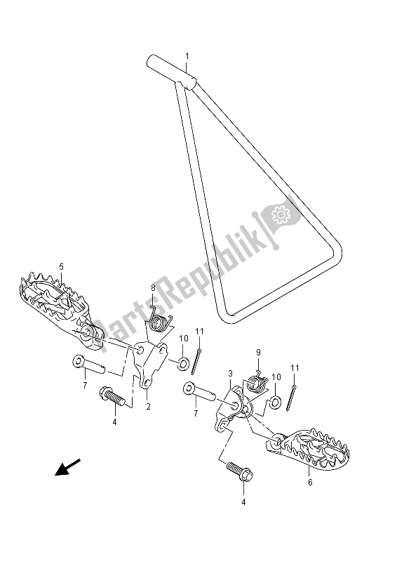 Tutte le parti per il Poggiapiedi del Suzuki RM Z 450 2011
