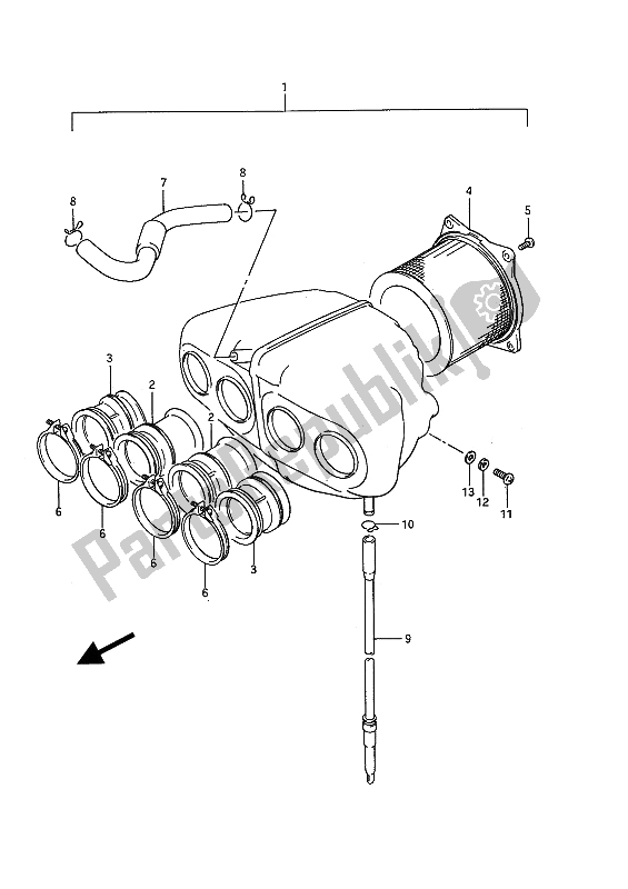 Tutte le parti per il Filtro Dell'aria del Suzuki GSX 1100F 1992