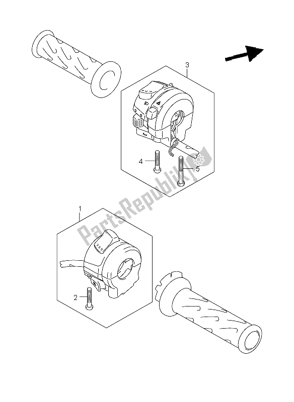 All parts for the Handle Switch of the Suzuki GSX R 1000 2006