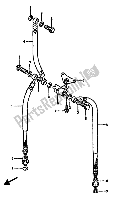 Todas las partes para Manguera De Freno Delantero de Suzuki GSX 750F 1993