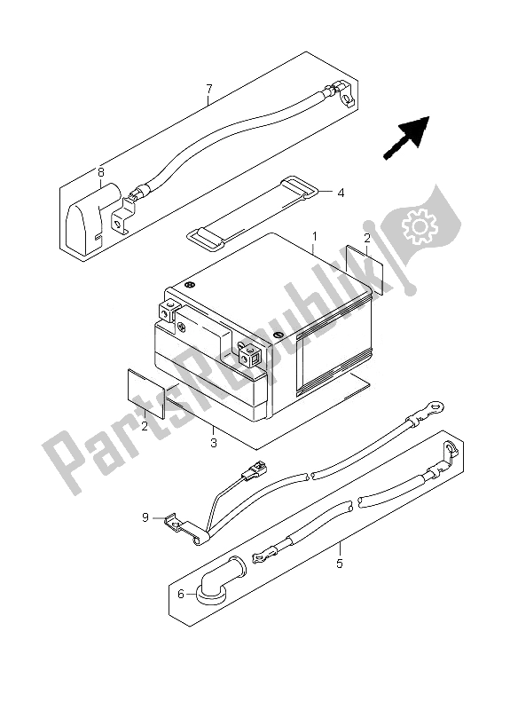 Todas as partes de Bateria do Suzuki RV 125 Vanvan 2010