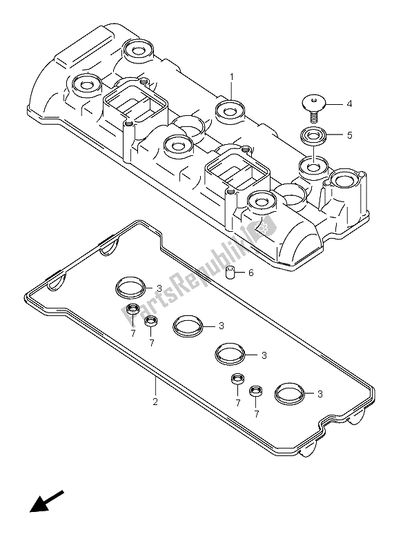 Tutte le parti per il Coperchio Della Testata del Suzuki GSX R 750 2004