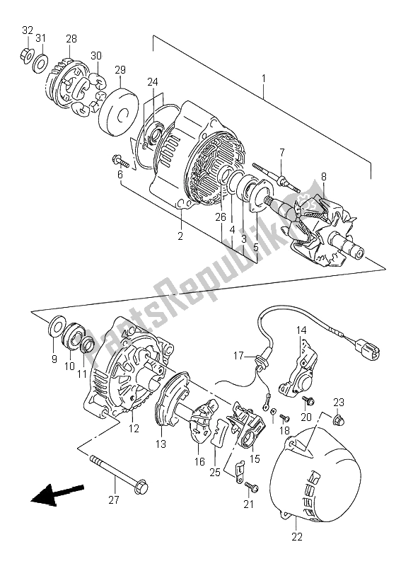 Todas as partes de Alternador do Suzuki GSX 750F 1996