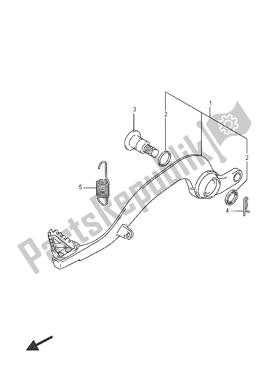 All parts for the Brake Pedal of the Suzuki RM Z 250 2016