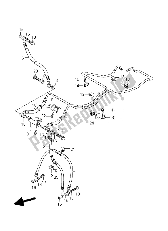 All parts for the Front Brake Hose (gsf1250a-sa) of the Suzuki GSF 1250 Nsnasa Bandit 2007