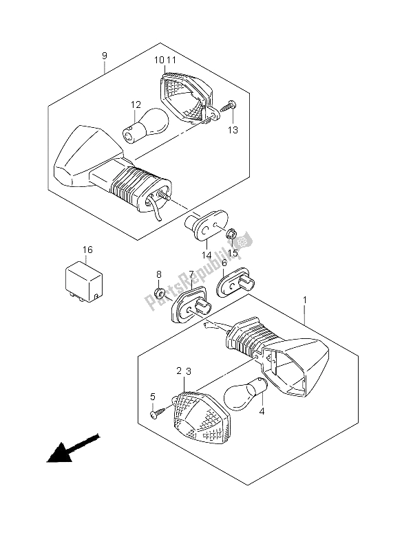 Tutte le parti per il Indicatore Di Direzione del Suzuki GSF 650 Nsnasa Bandit 2006