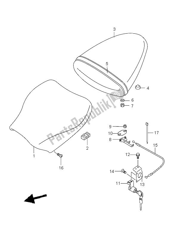 All parts for the Seat of the Suzuki TL 1000R 1998