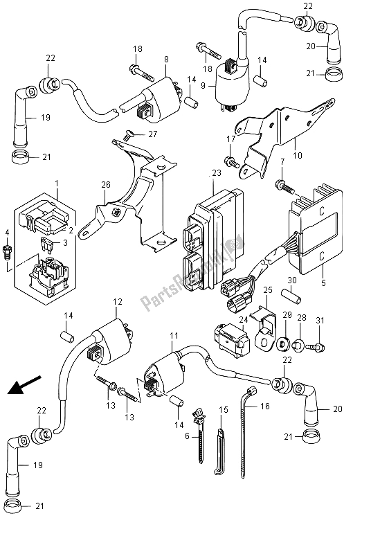 All parts for the Electrical (vz800 E02) of the Suzuki VZ 800 Intruder 2015