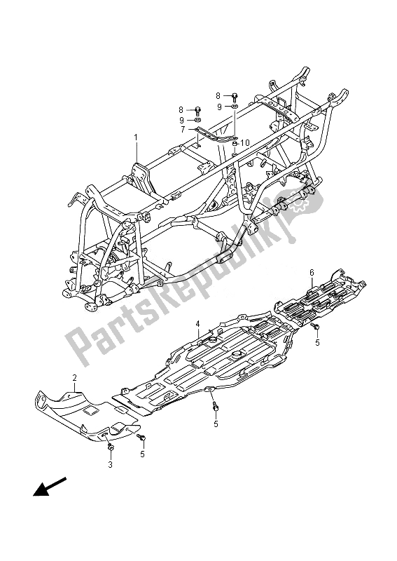 Tutte le parti per il Telaio del Suzuki LT A 750 XPZ Kingquad AXI 4X4 2014