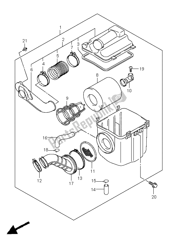 Tutte le parti per il Filtro Dell'aria del Suzuki LT A 400F Kingquad 4X4 2008