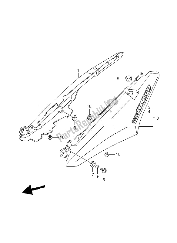 Tutte le parti per il Coprisella Posteriore del Suzuki DL 650A V Strom 2010