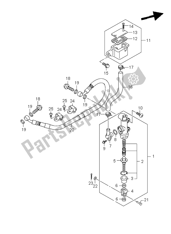 Toutes les pièces pour le Maître-cylindre Arrière (gsf1250) du Suzuki GSF 1250 SA Bandit 2010