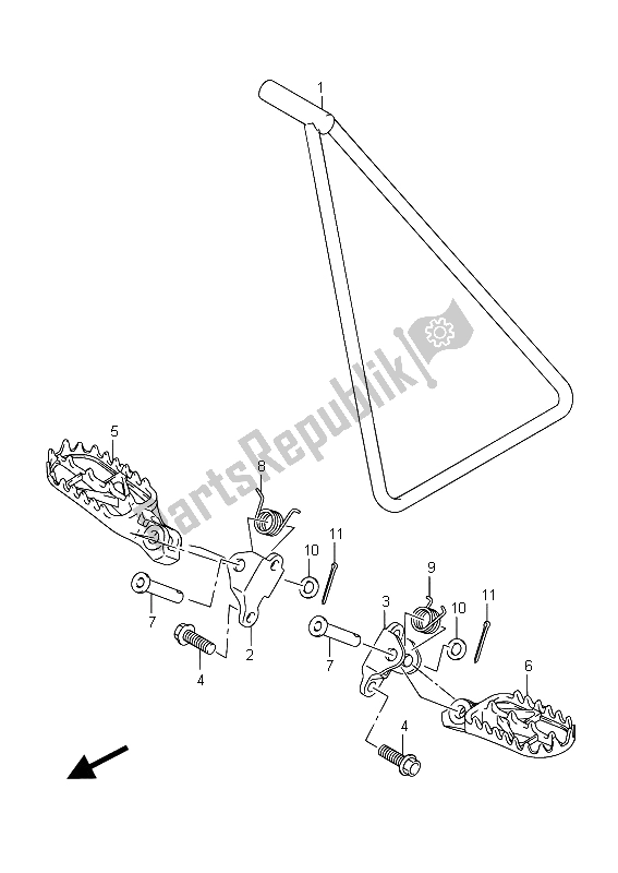 All parts for the Footrest of the Suzuki RM Z 250 2015