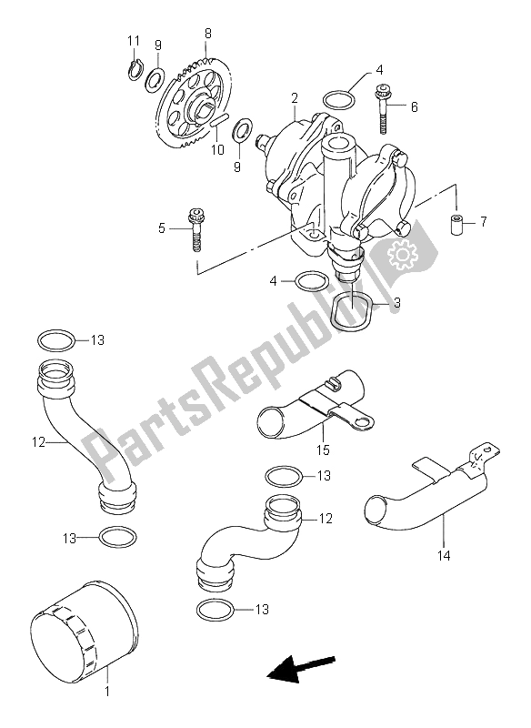 Todas as partes de Bomba De óleo do Suzuki GSX 750F 1995