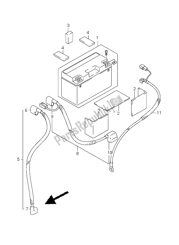 Toutes les pièces pour le Batterie du Suzuki DR Z 400 SM 2006