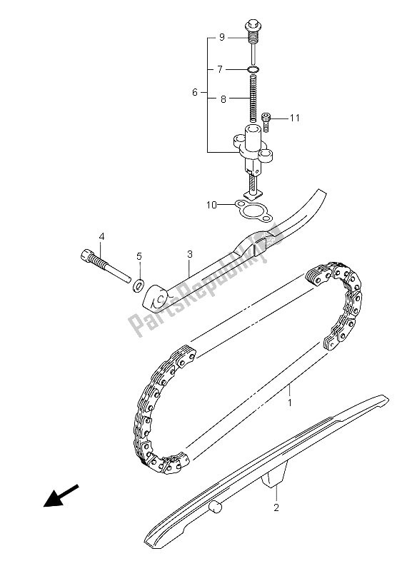 All parts for the Cam Chain of the Suzuki Burgman AN 400S 2006