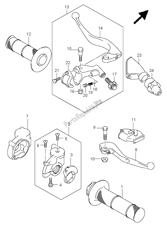Toutes les pièces pour le Levier De Poignée du Suzuki RM 125 2005