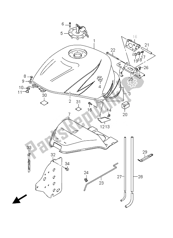 Todas las partes para Tanque De Combustible (para Czz) de Suzuki GSX 1300 RZ Hayabusa 2007